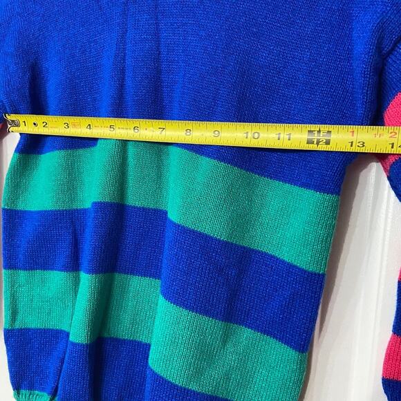 Vintage Y2K popsicle sweater Color Block Retro Size 7 - Picture 7 of 8